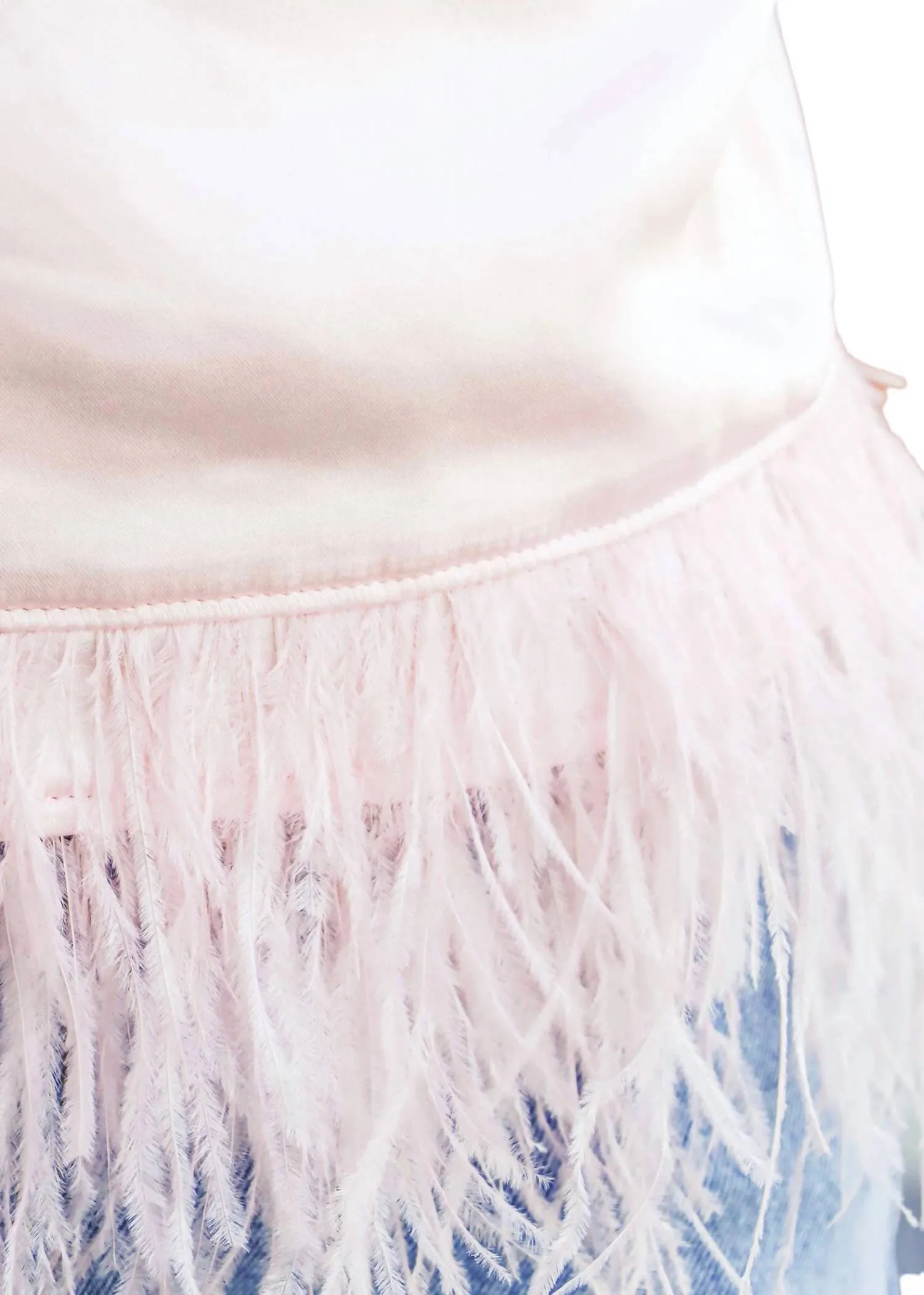 2.7 August Apparel - Feather Trim Top