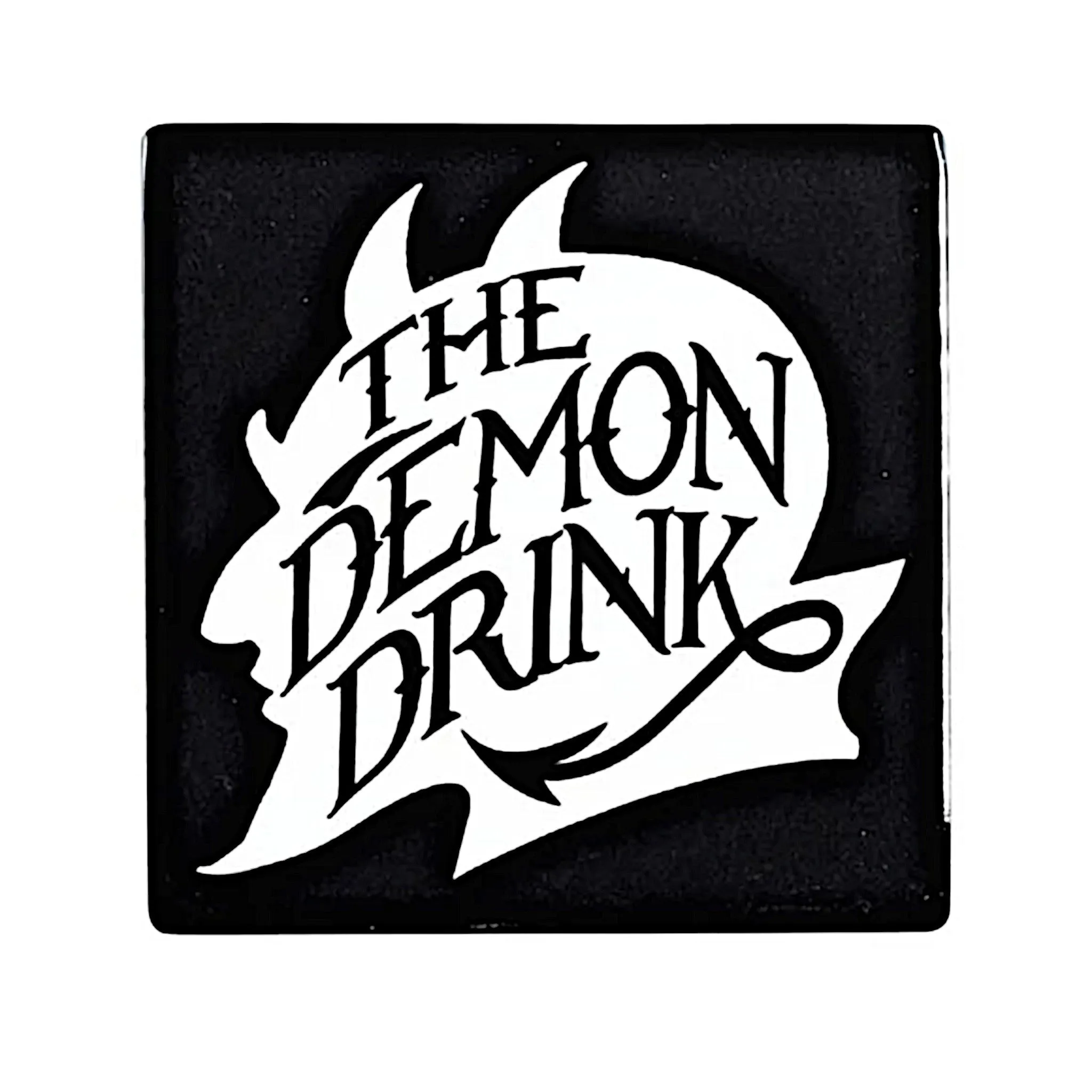 Alchemy Gothic The Demon Drink Ceramic Coaster | Black & White Gloss Finish