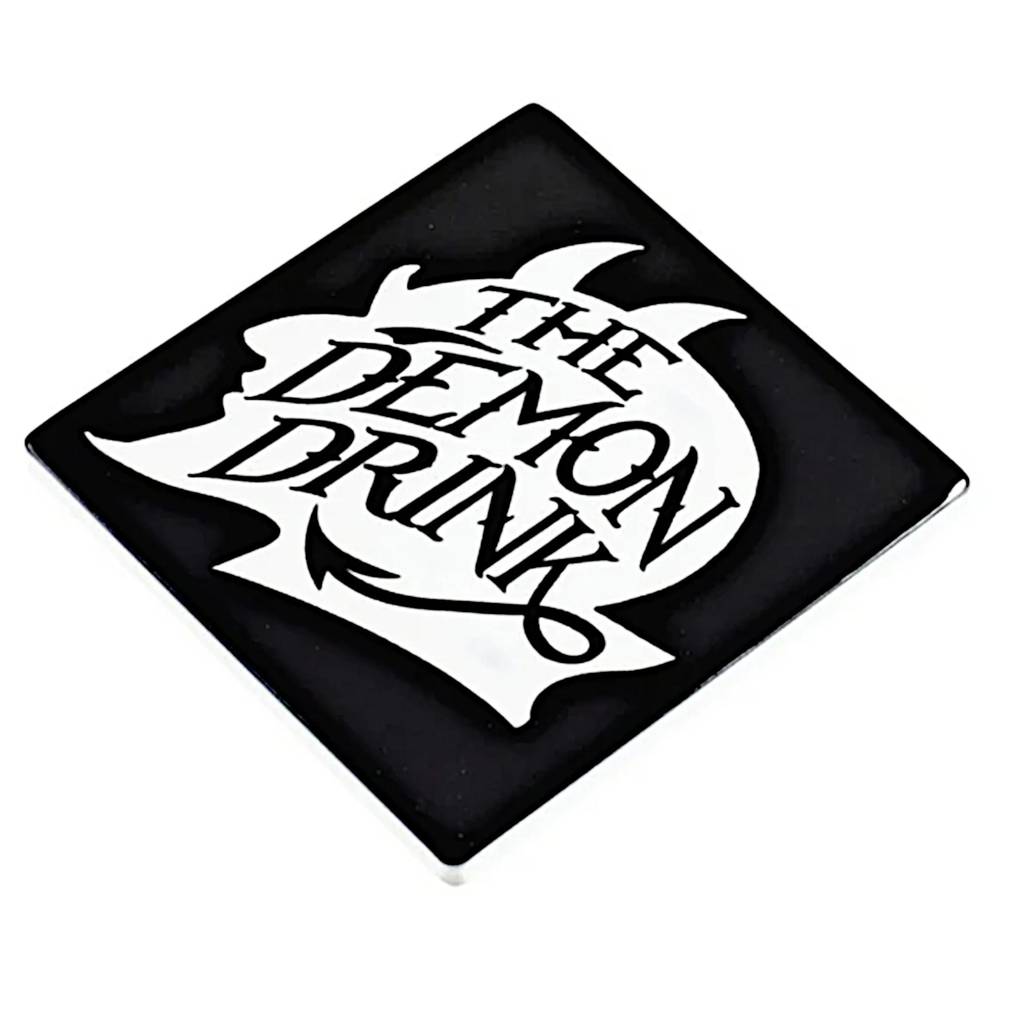 Alchemy Gothic The Demon Drink Ceramic Coaster | Black & White Gloss Finish