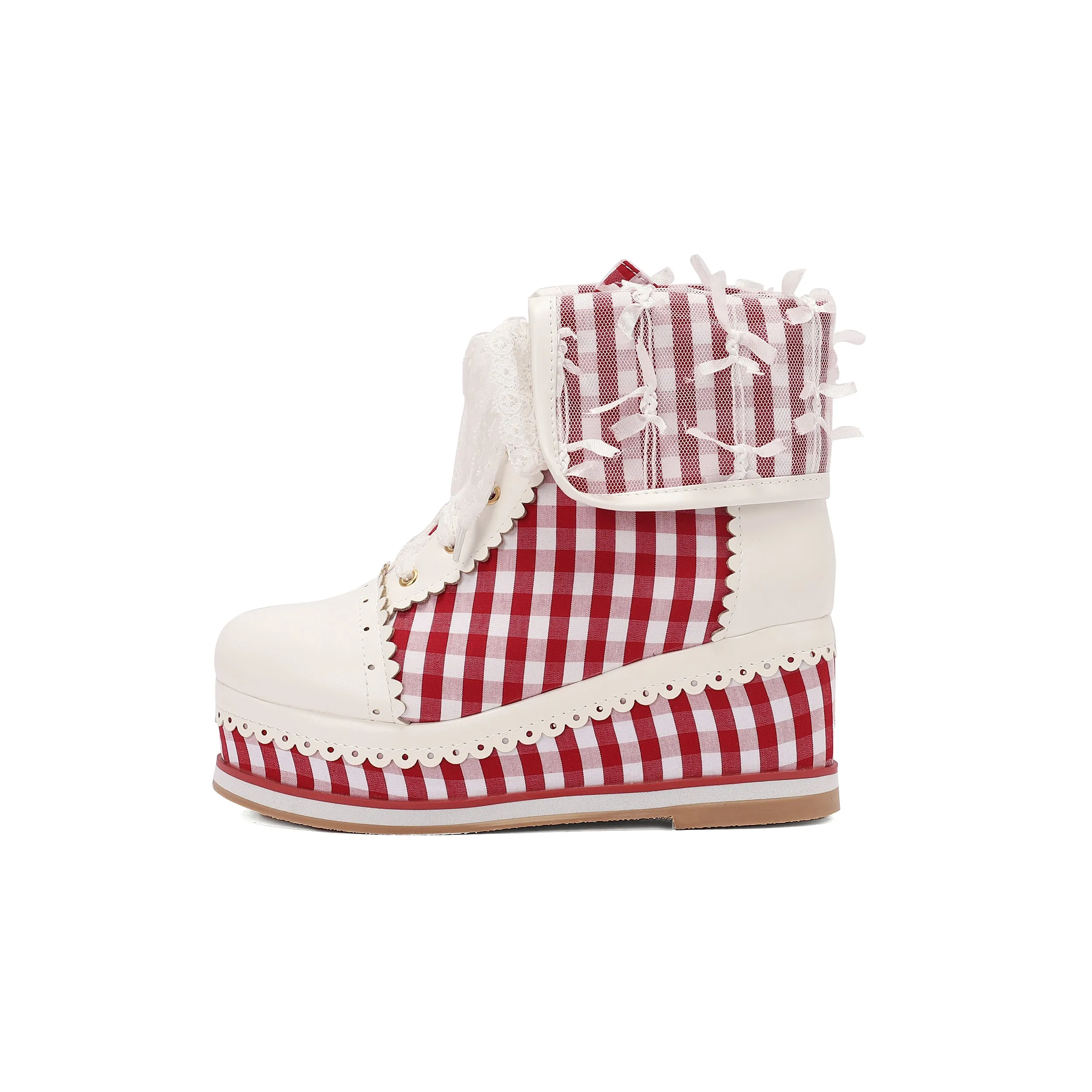 Anime Costume Vintage Lace Wedge Boots