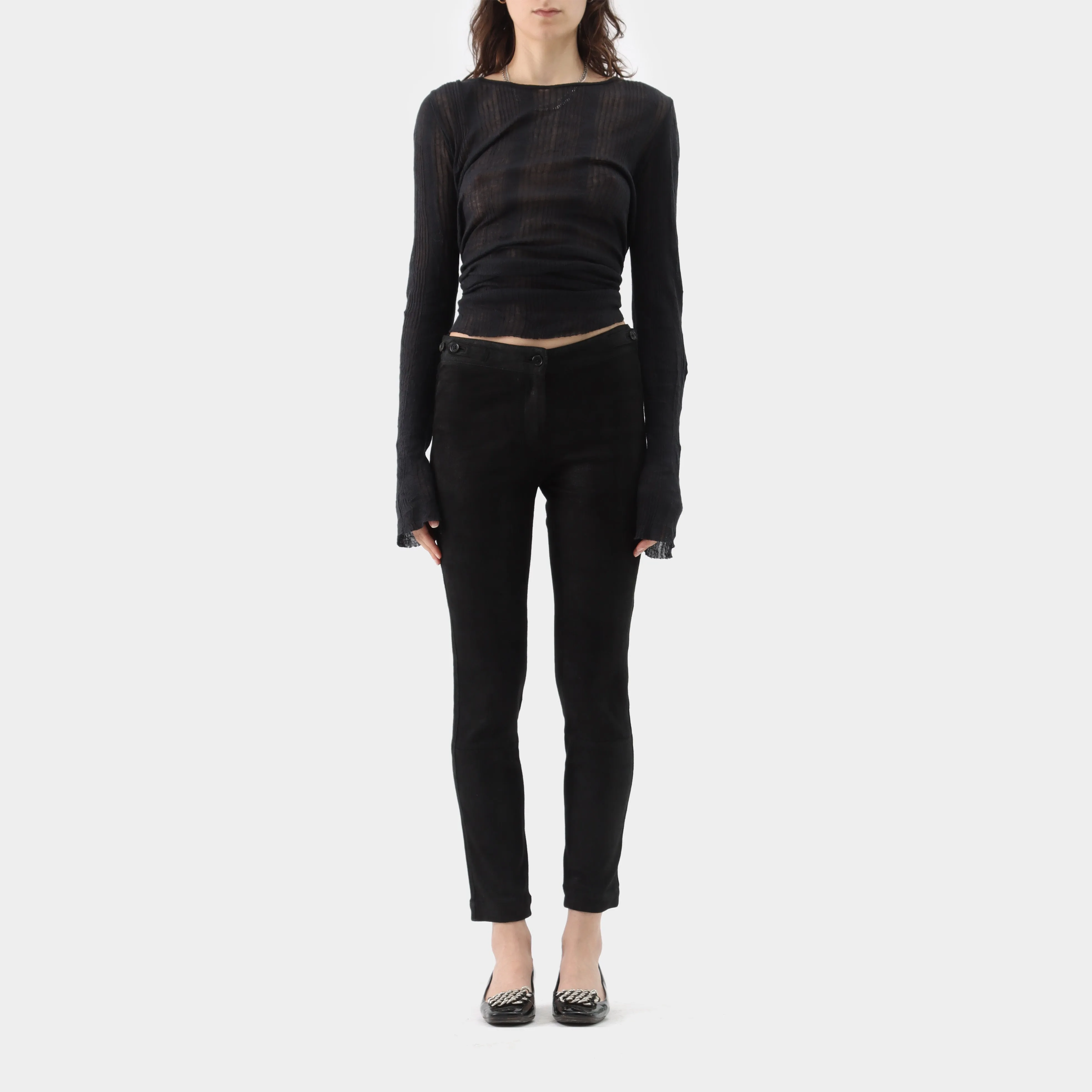 Ann Demeulemeester Cotton Lined Leather Pants