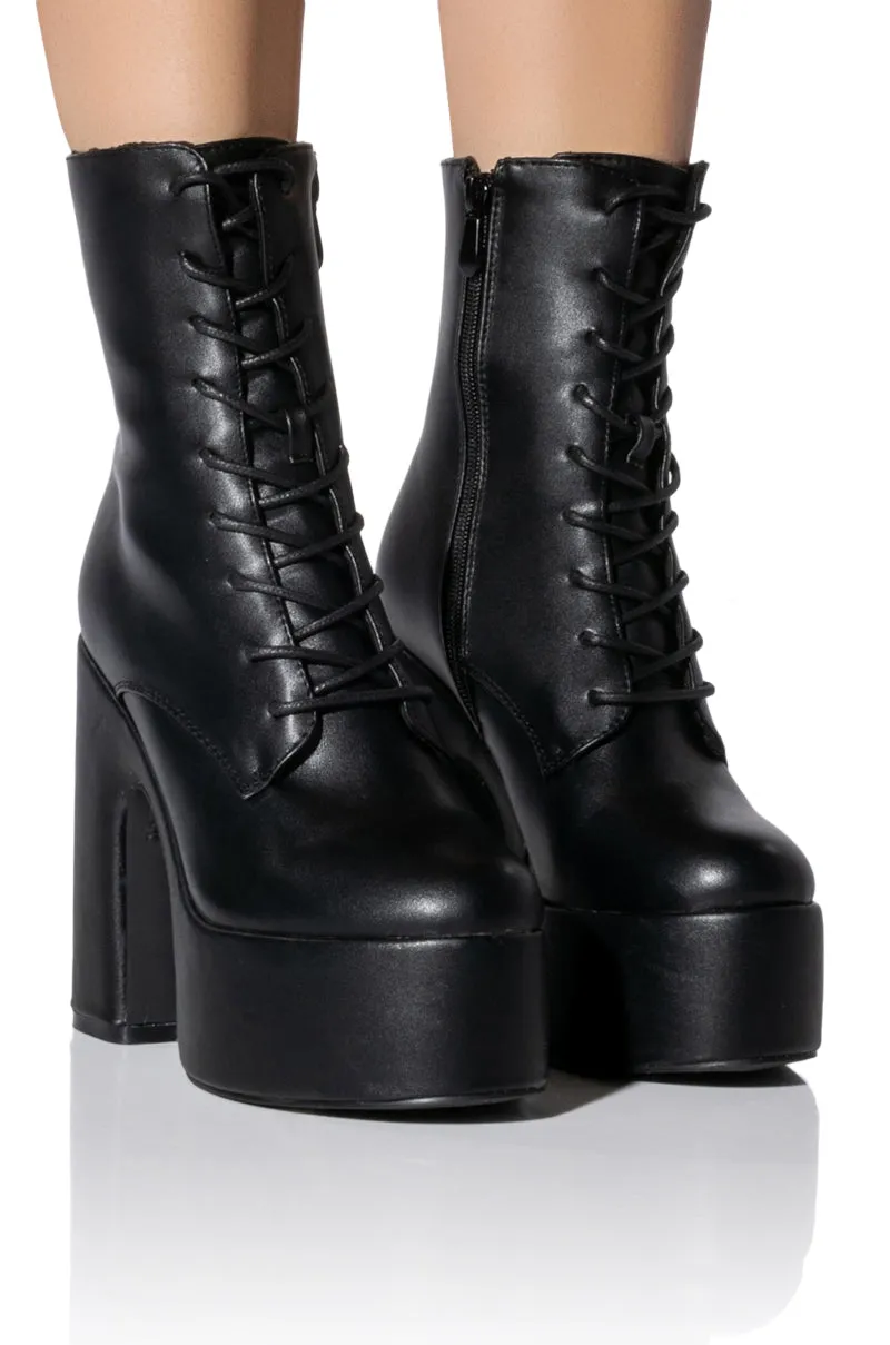 AZALEA WANG ADELYN PU CHUNKY BOOTIE IN BLACK