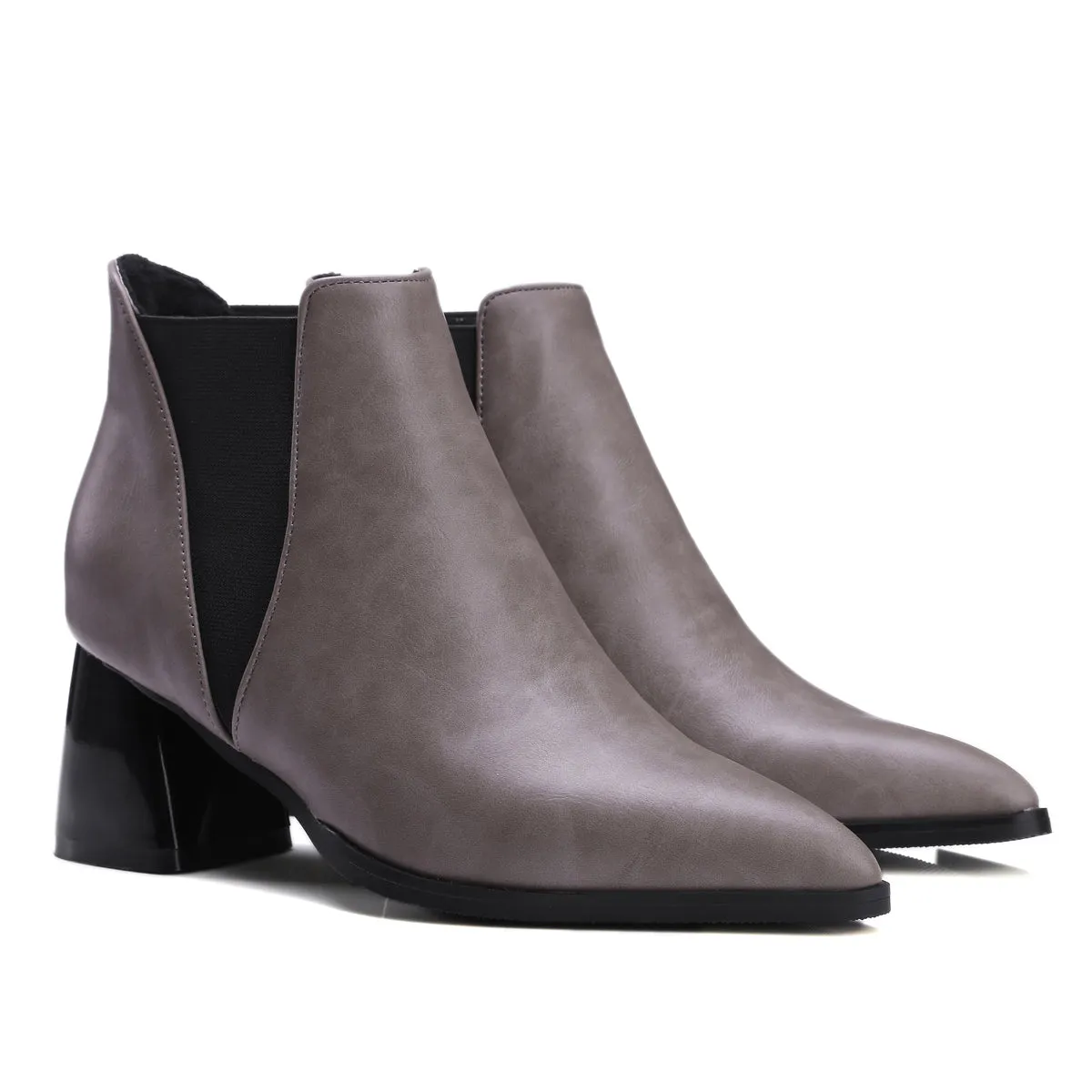 Bigsizeheels Mio magazine slip-on ankle boots with pointed toes - Gray