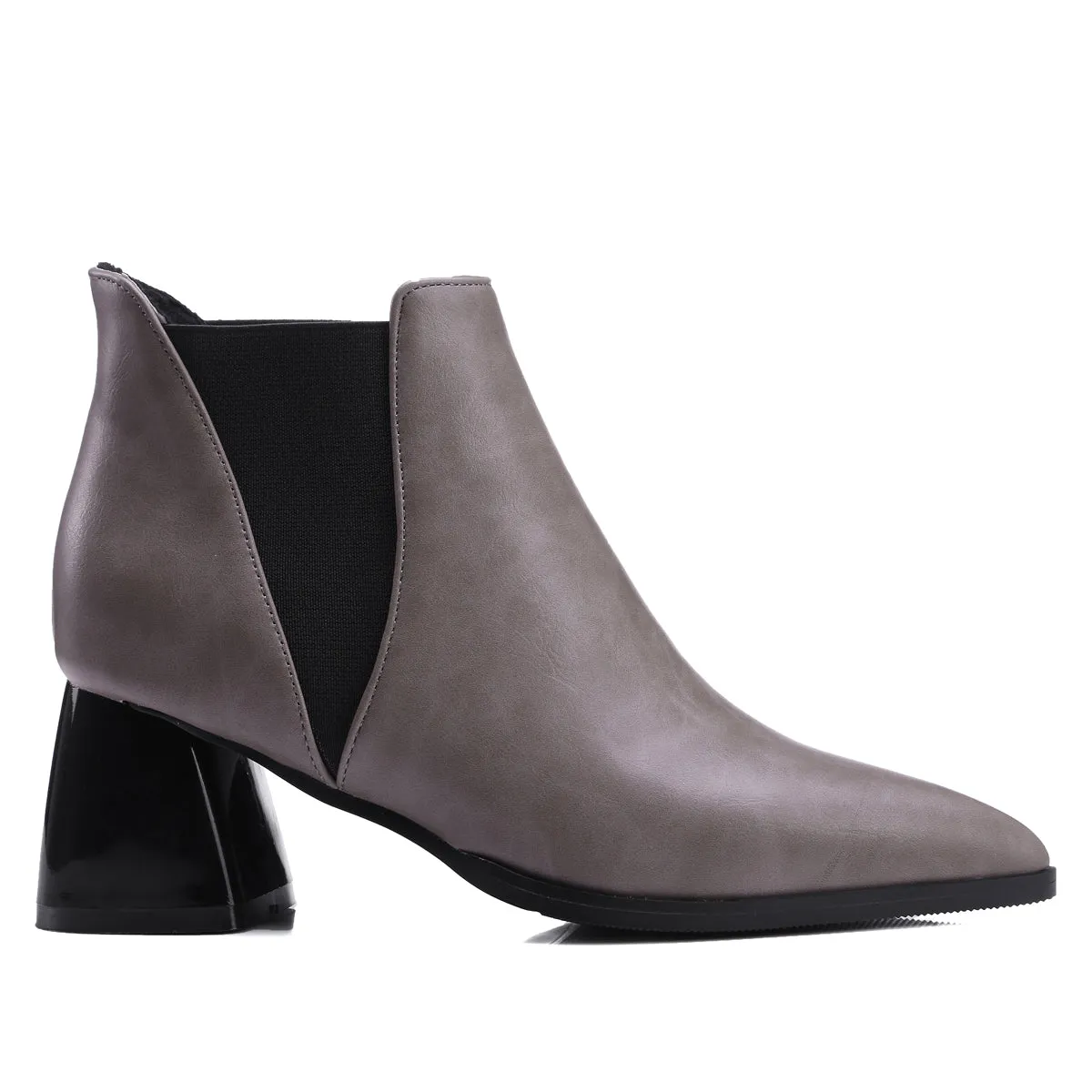Bigsizeheels Mio magazine slip-on ankle boots with pointed toes - Gray