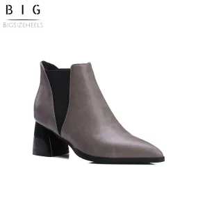 Bigsizeheels Mio magazine slip-on ankle boots with pointed toes - Gray