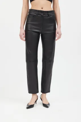 Black Leather Teddy Pant
