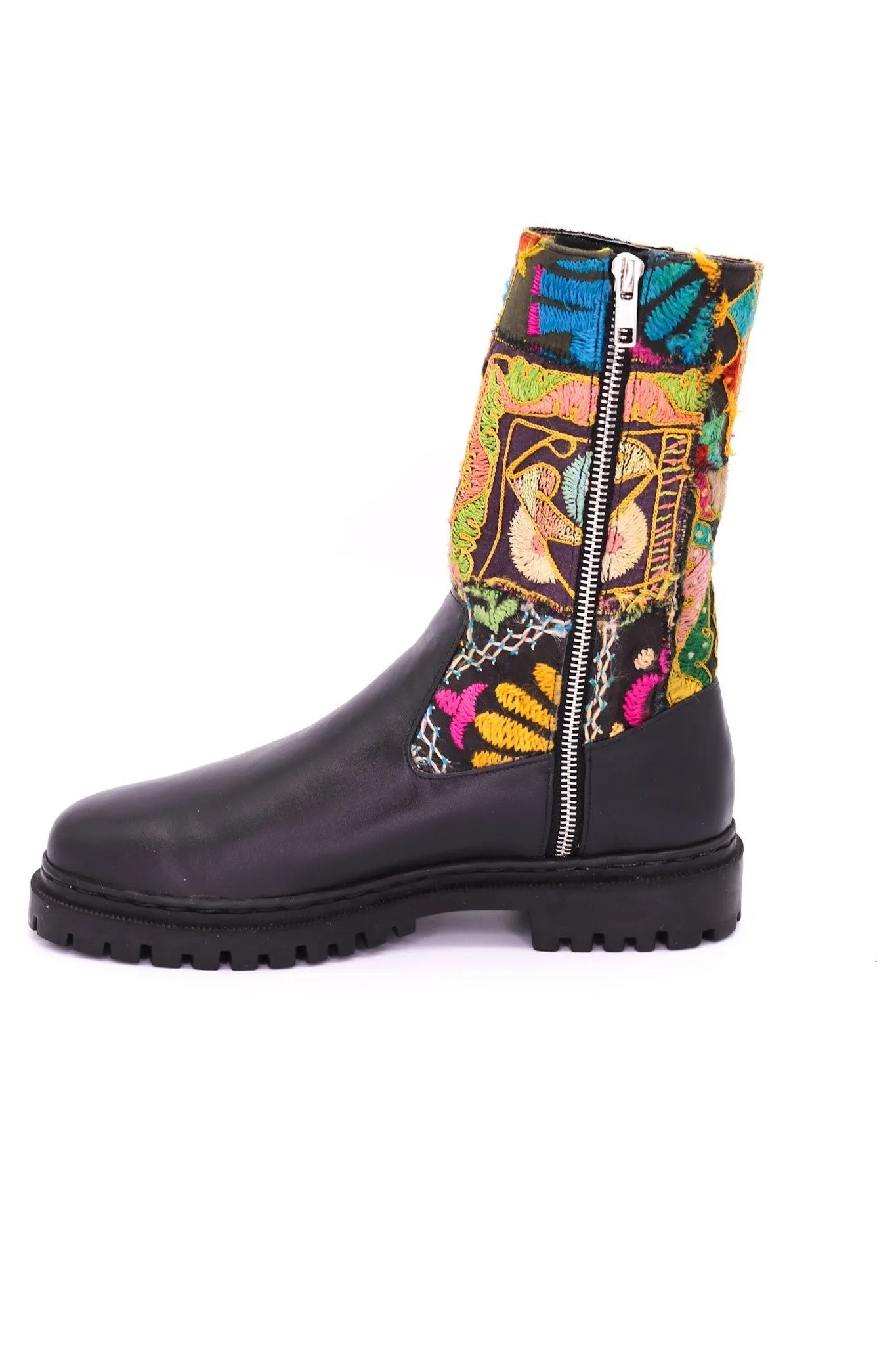 CHUNKY BOOTS EMBROIDERED PATCHWORK FREJA