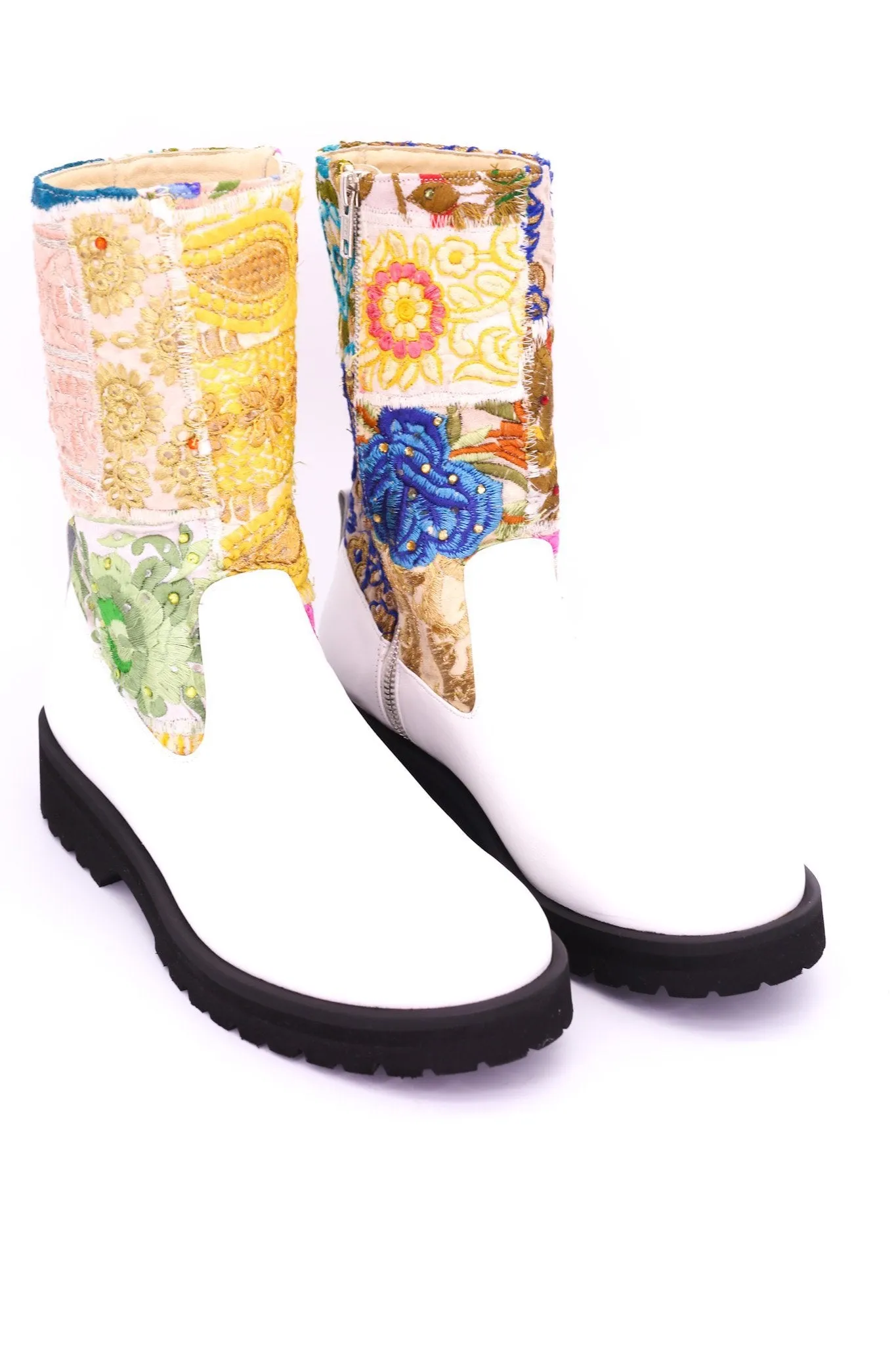 CHUNKY BOOTS EMBROIDERED PATCHWORK FREJA