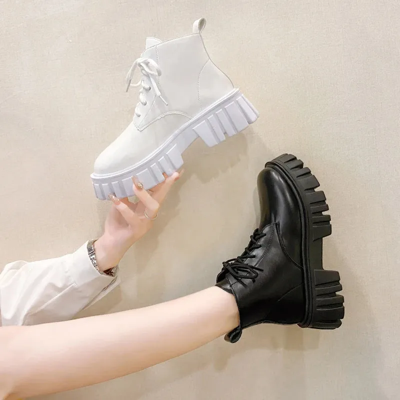 Chunky Schwarze Ankle Boots für gothic style