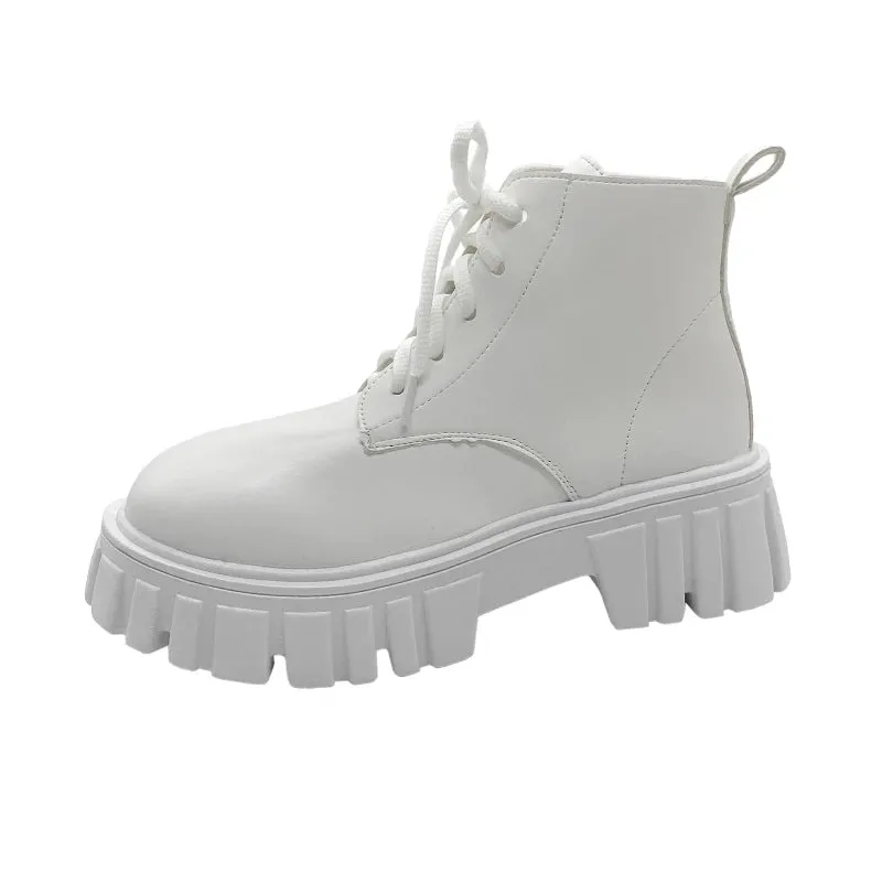 Chunky Schwarze Ankle Boots für gothic style
