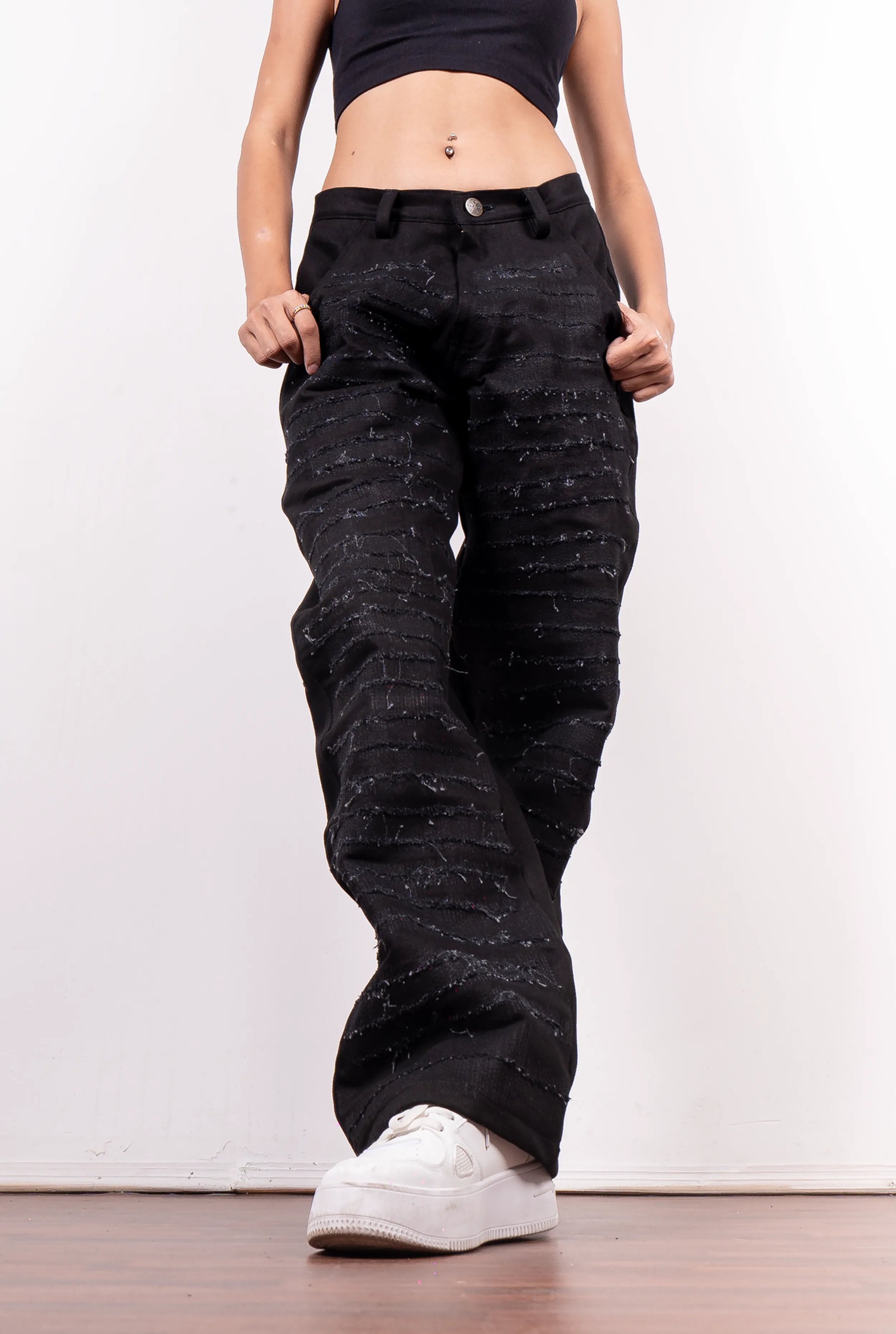 Distressed Black Jeans