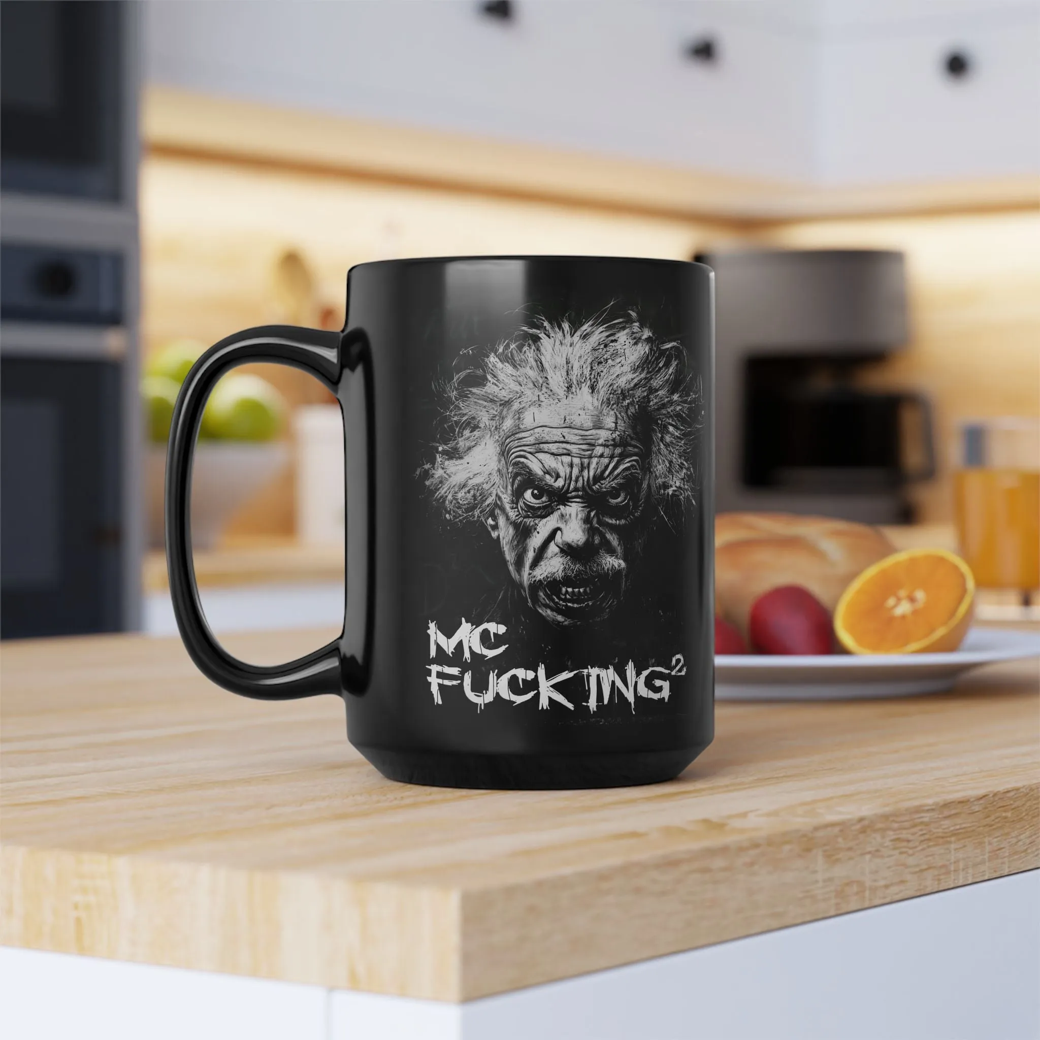 Einstein's MC F@#!ing Square - 15oz Black Mug - Unique Design for Coffee Lovers & Gifts