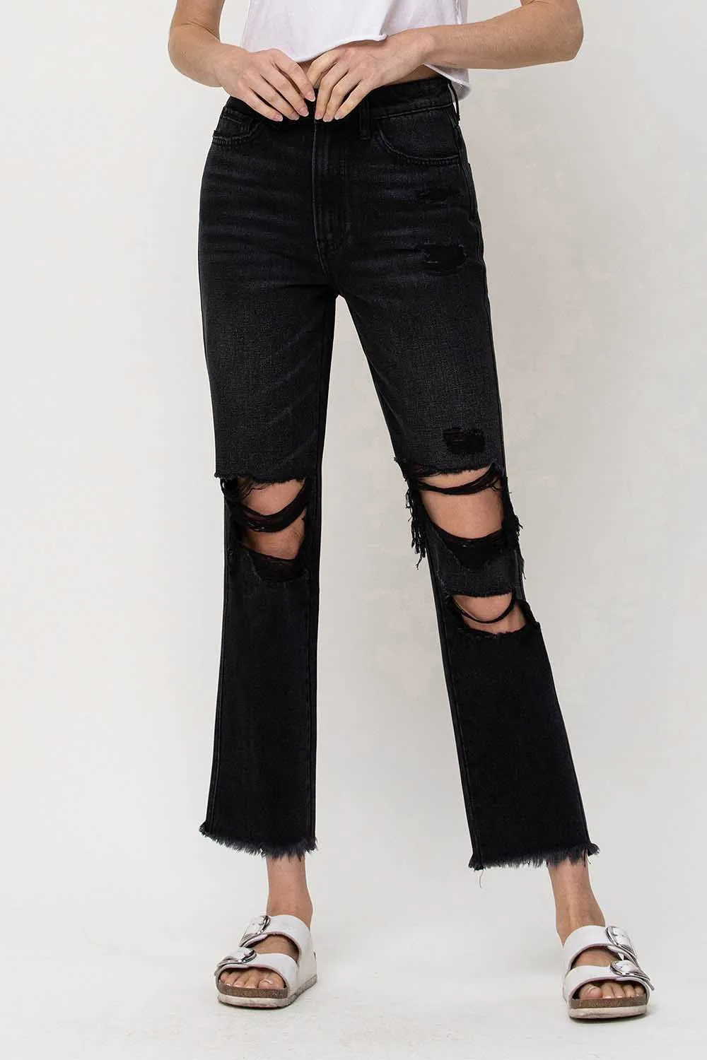 Flying Monkey Distressed Crop Jeans