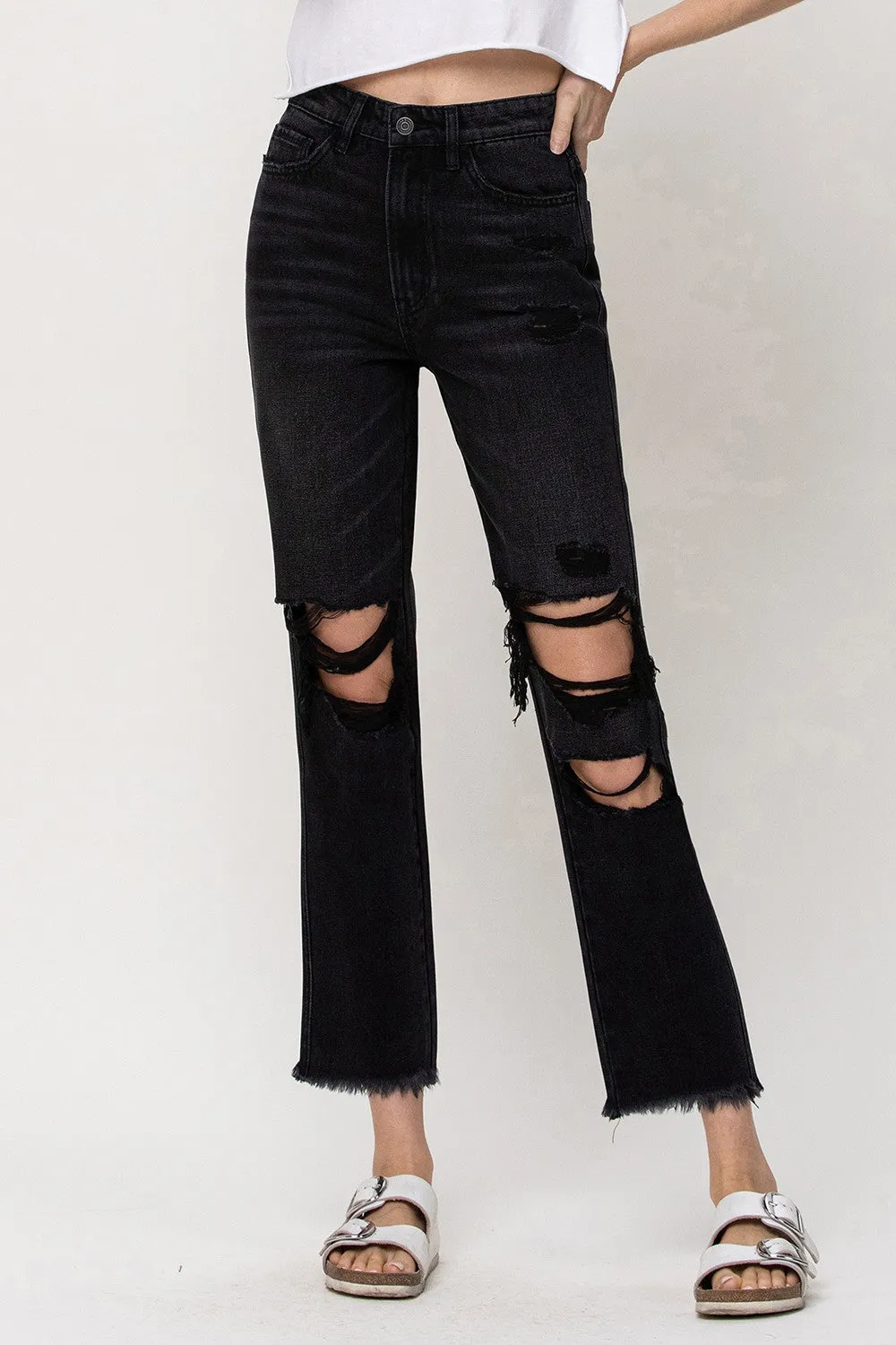 Flying Monkey Distressed Crop Jeans