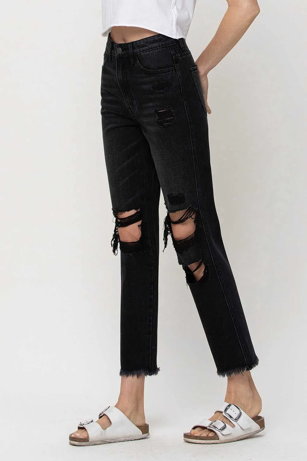 Flying Monkey Distressed Crop Jeans