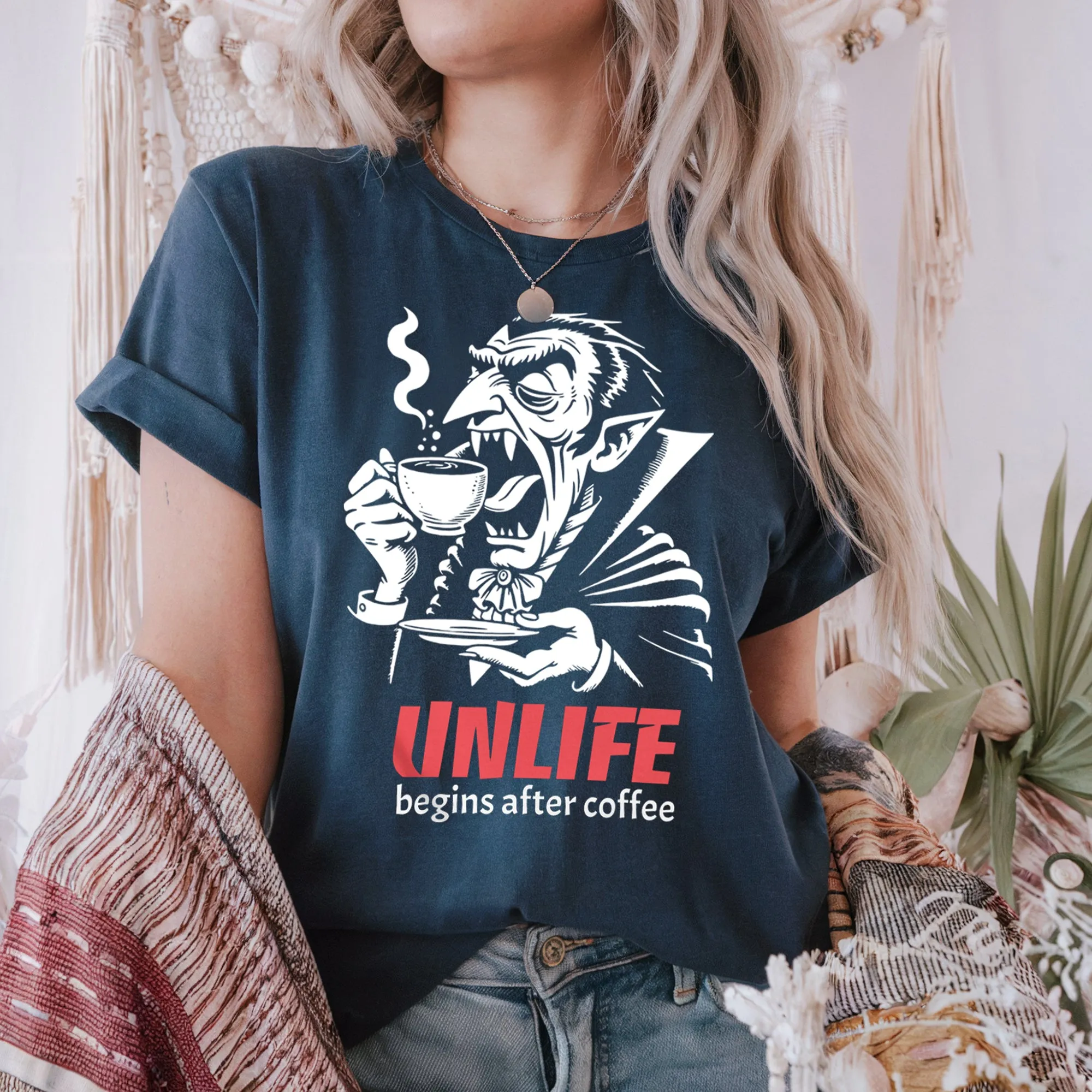 Funny Coffee T-Shirt, Unlife Begins After Coffee Tee, Unisex Classic Gildan Tshirt