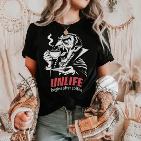 Funny Coffee T-Shirt, Unlife Begins After Coffee Tee, Unisex Classic Gildan Tshirt