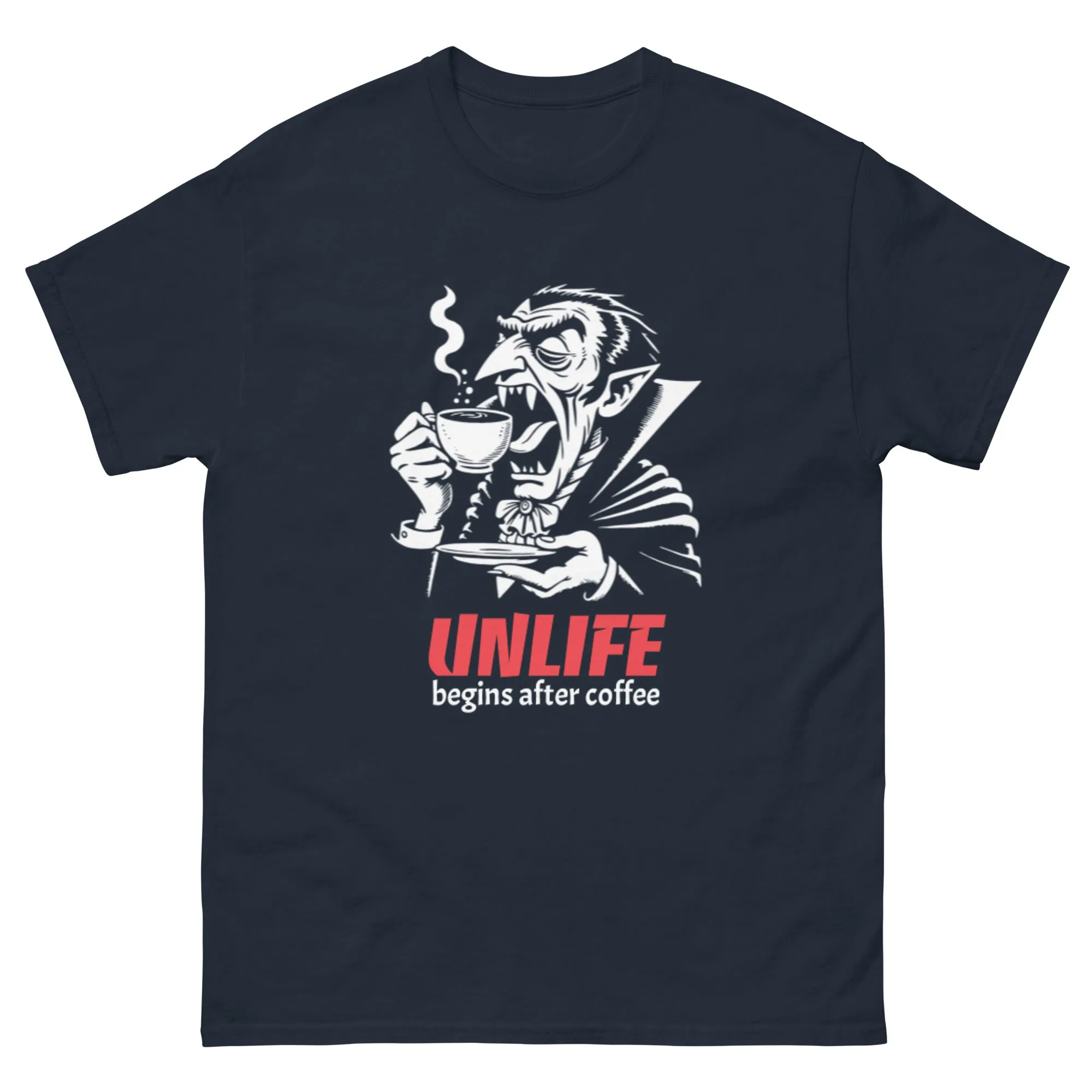 Funny Coffee T-Shirt, Unlife Begins After Coffee Tee, Unisex Classic Gildan Tshirt