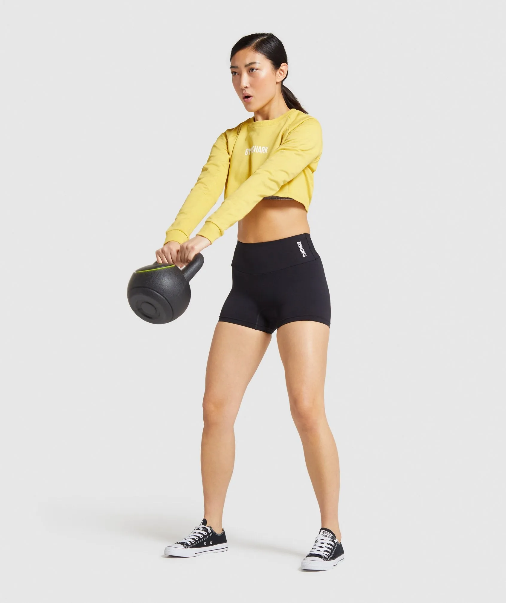 Gymshark Training Cropped Sweater - Yellow