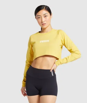 Gymshark Training Cropped Sweater - Yellow