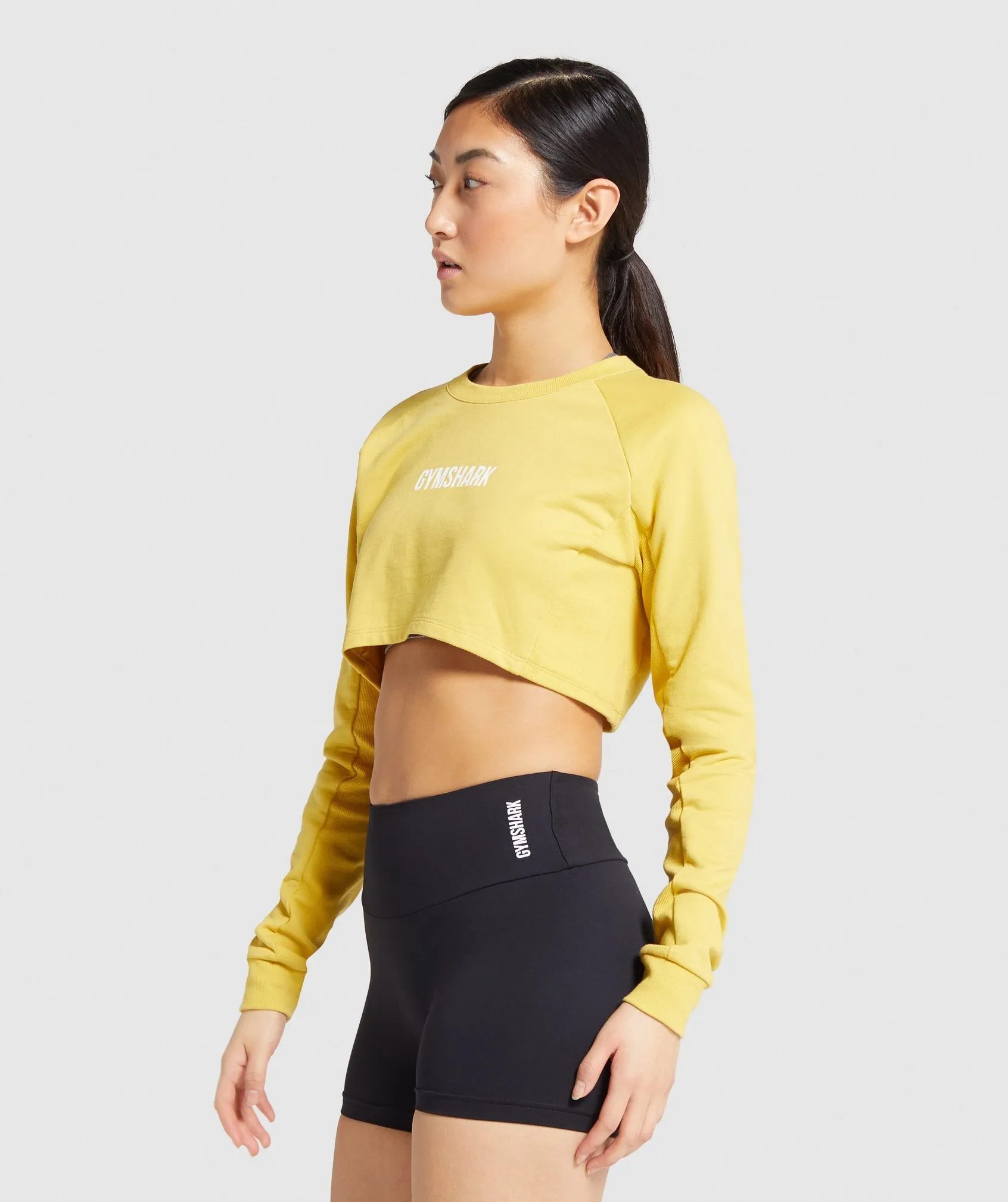 Gymshark Training Cropped Sweater - Yellow