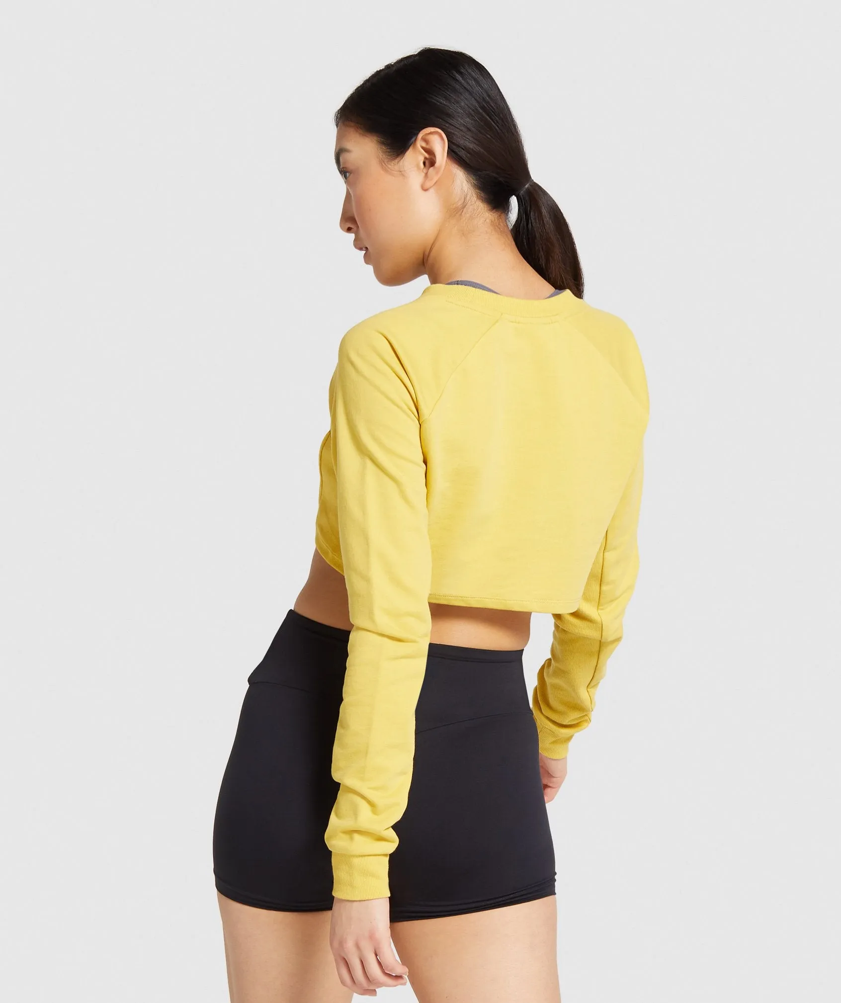 Gymshark Training Cropped Sweater - Yellow