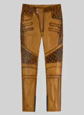 Hector Burnt Mustard Leather Pants