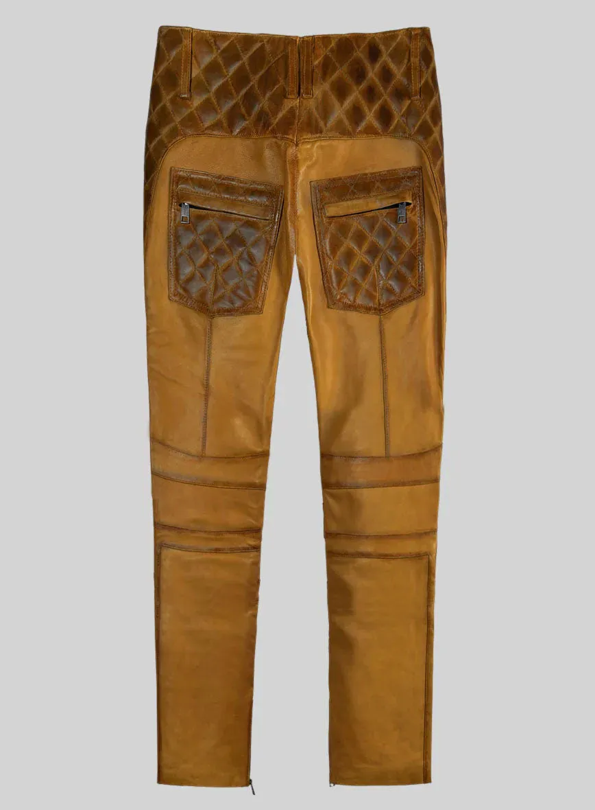 Hector Burnt Mustard Leather Pants