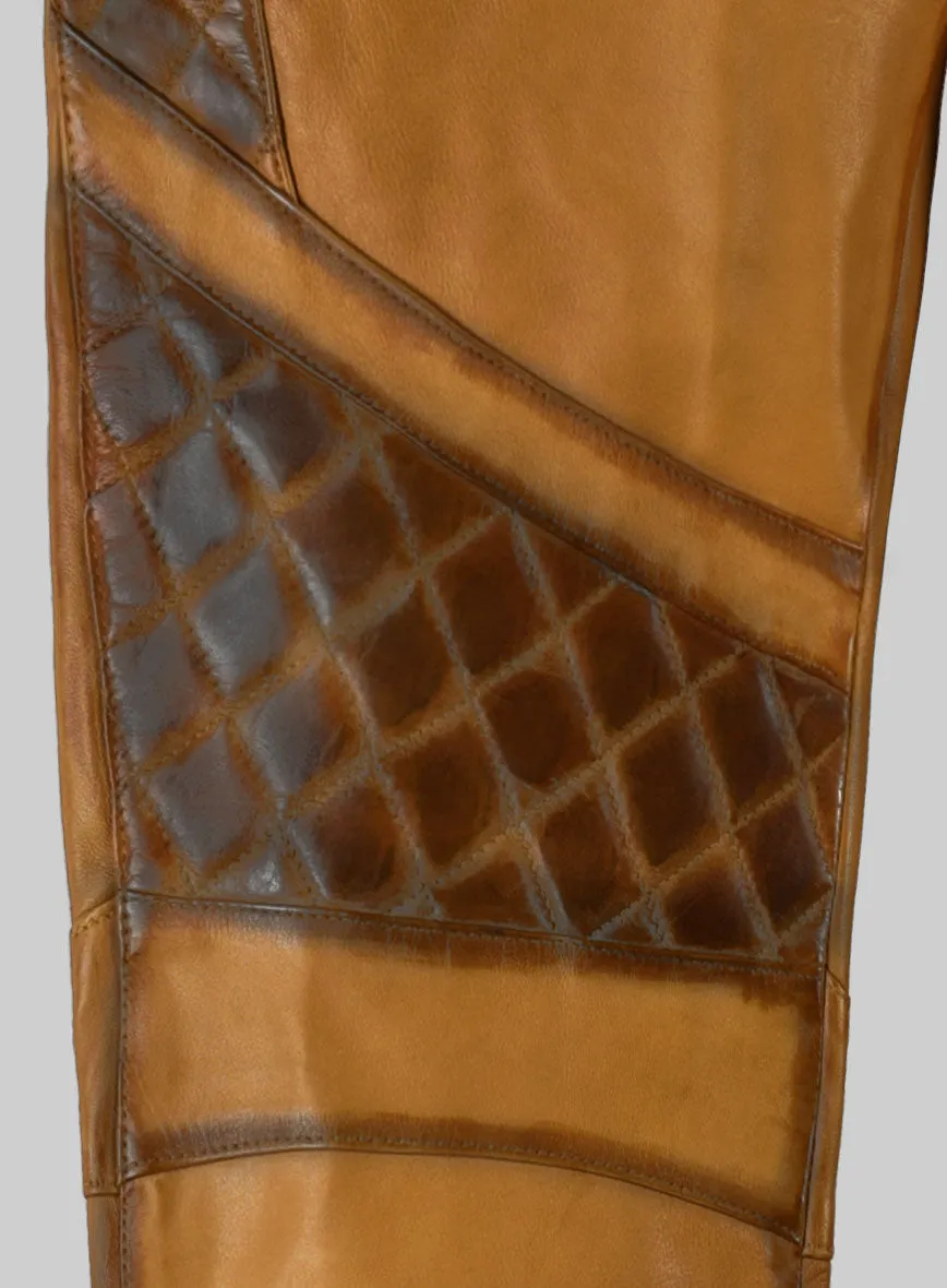 Hector Burnt Mustard Leather Pants