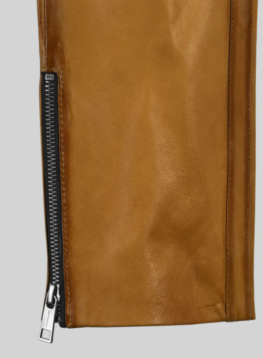 Hector Burnt Mustard Leather Pants