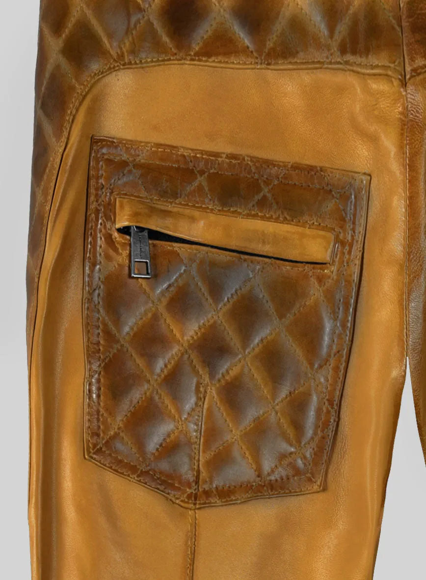 Hector Burnt Mustard Leather Pants