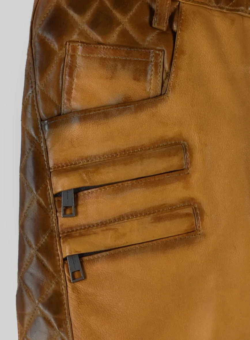 Hector Burnt Mustard Leather Pants