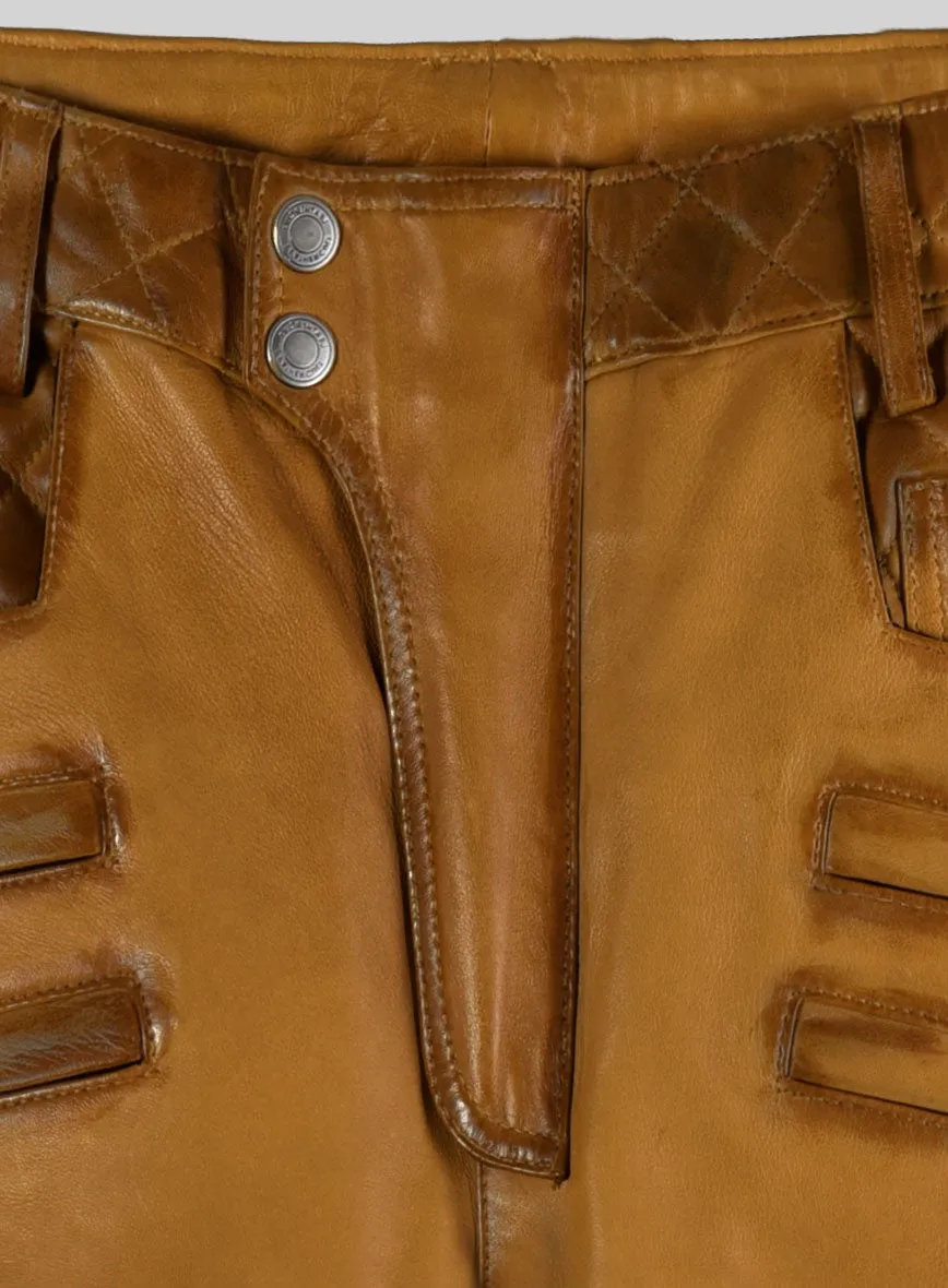 Hector Burnt Mustard Leather Pants