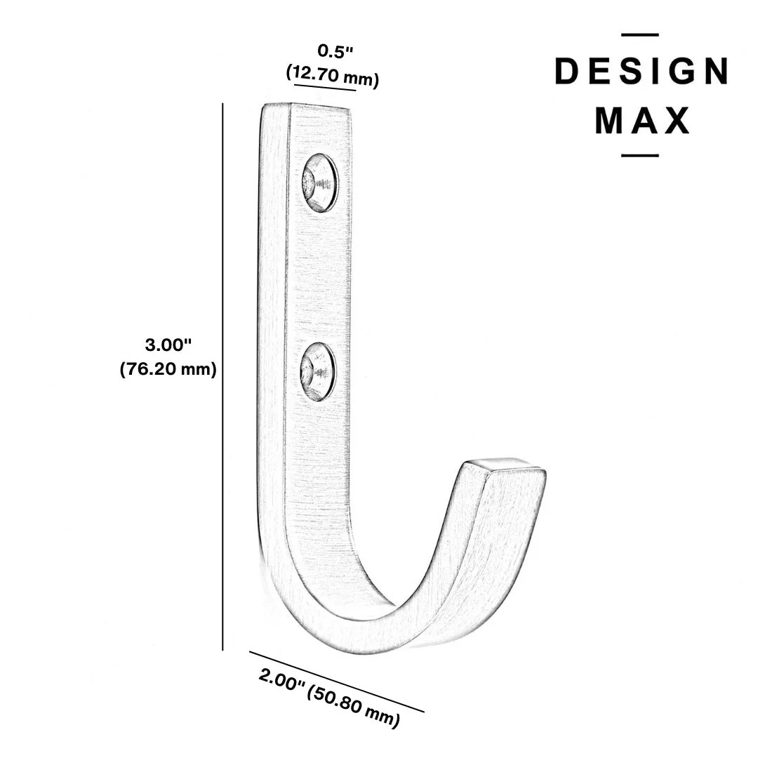 Huxley J Matte Black Brass Mudroom Wall Hook