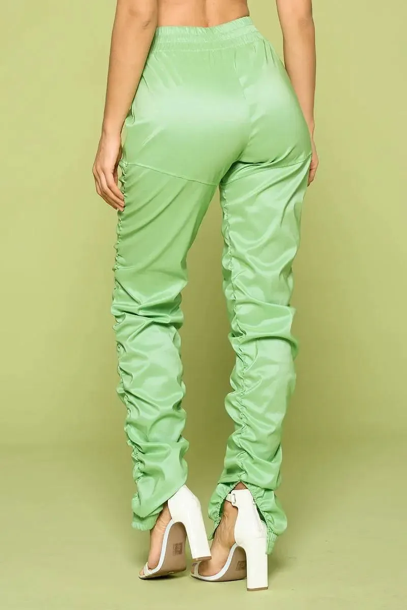 Leather Pu Ruched Pants