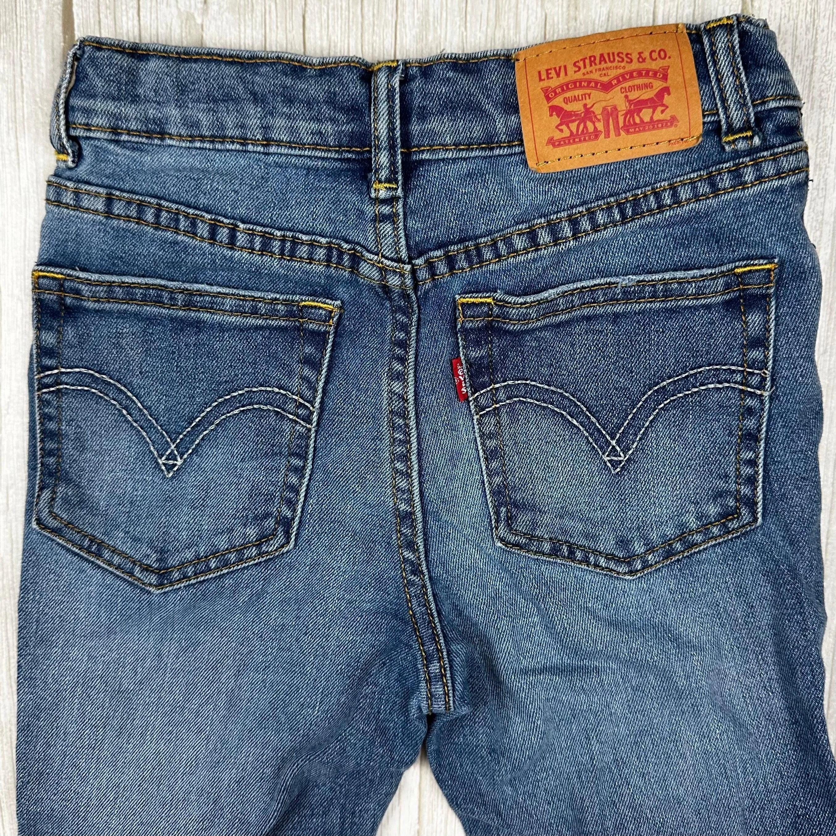 Levis Girls High Rise Ankle Straight Stretch Jeans - Size 7