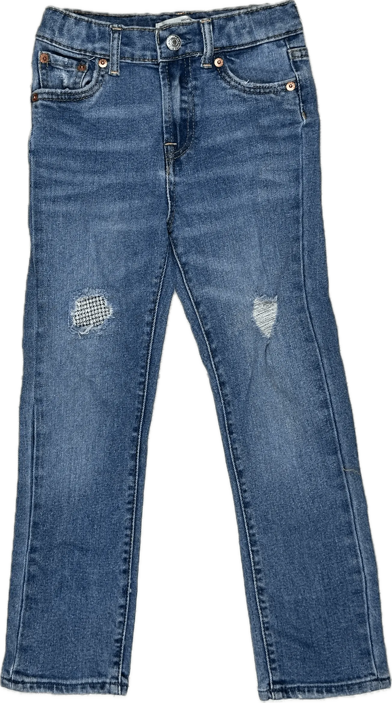 Levis Girls High Rise Ankle Straight Stretch Jeans - Size 7