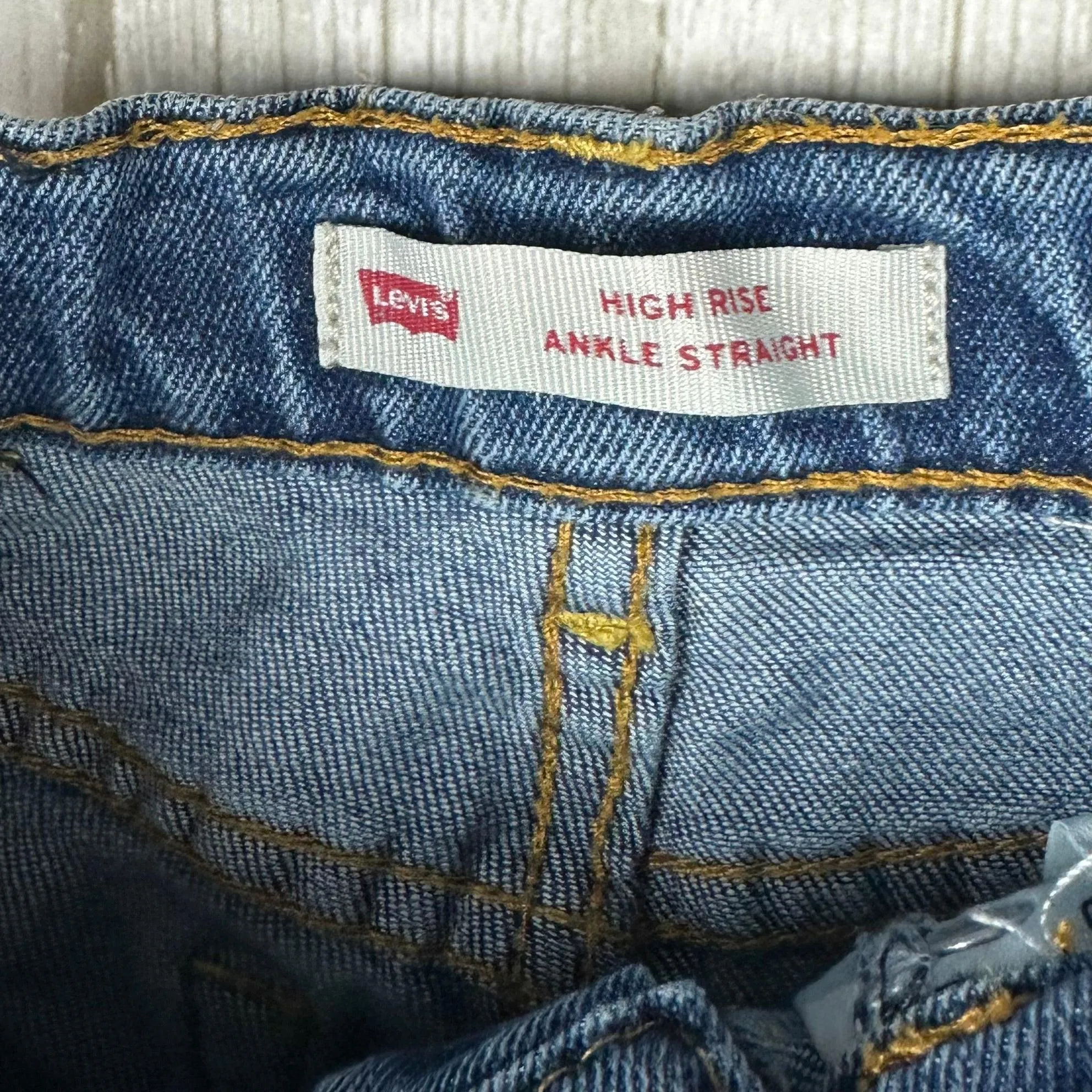 Levis Girls High Rise Ankle Straight Stretch Jeans - Size 7