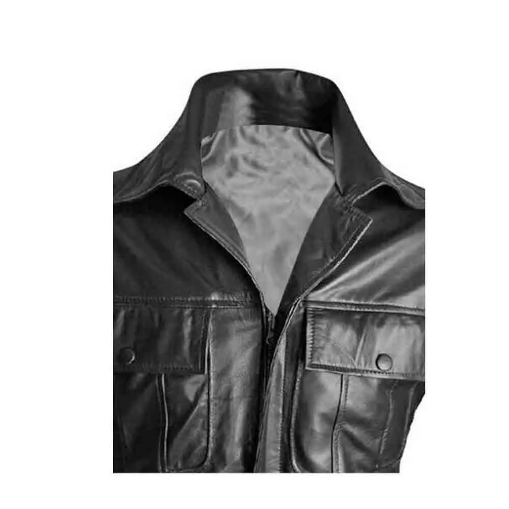 MENS Black ELVIS PRESLEY Real Soft Lambskin Leather Fashion ELVIS Style Jacket