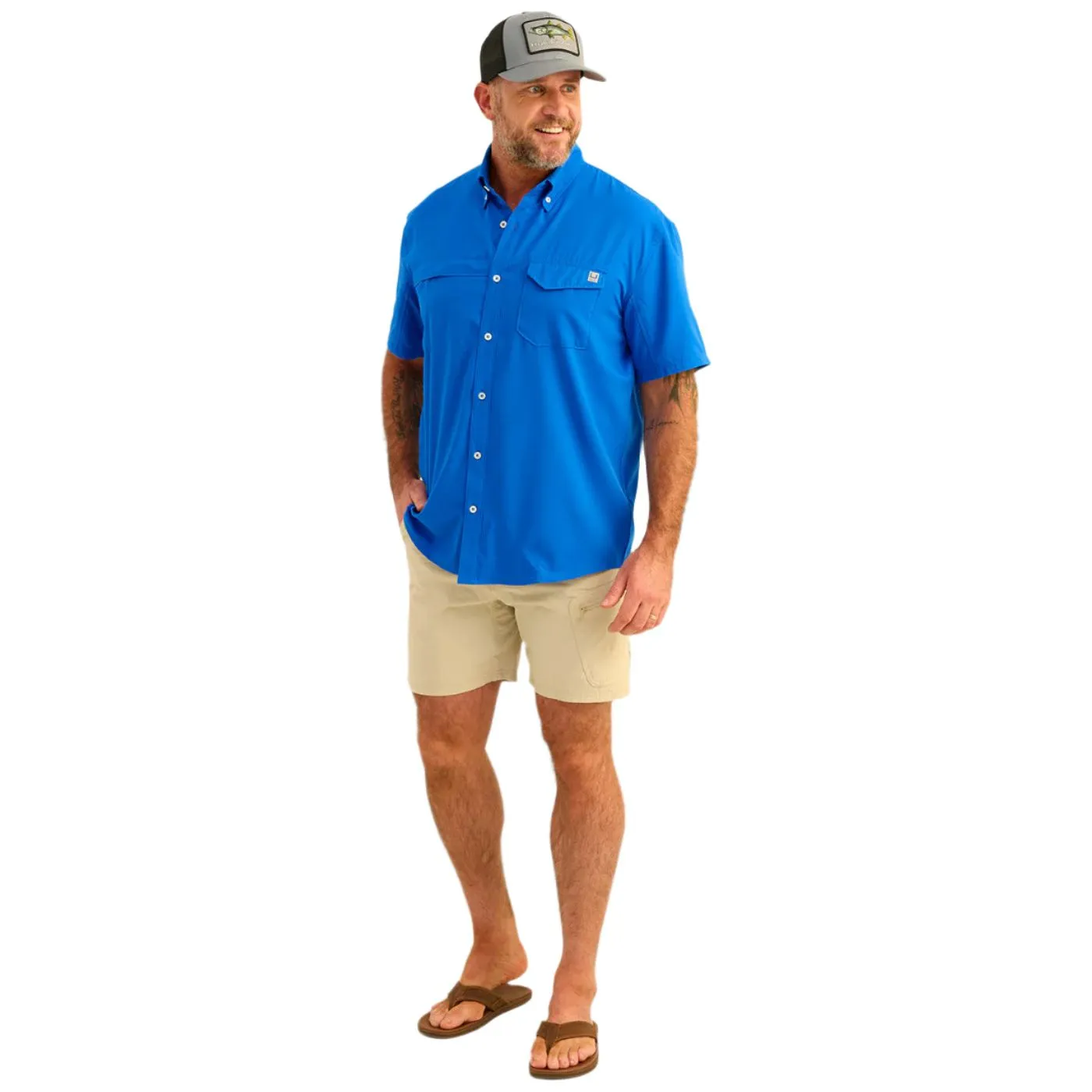 Men's Huk Tide Point Short Sleeve Button-Down H1500171-460