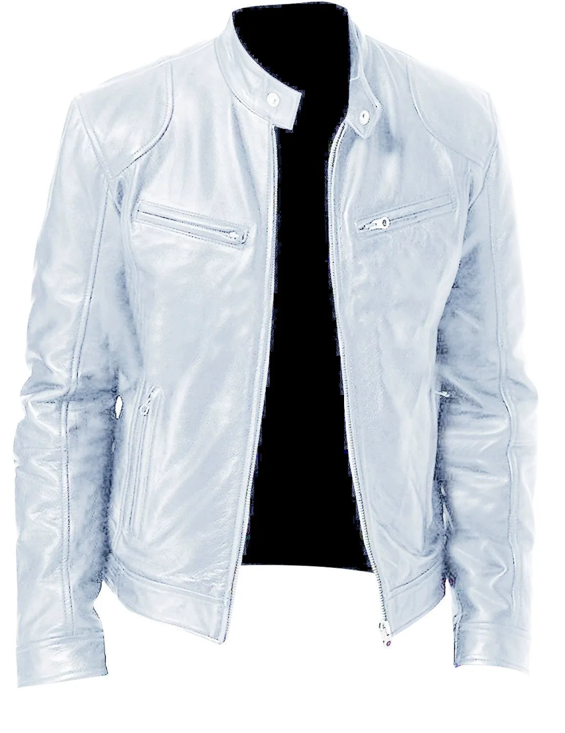 Men's Leather Jacket Bomber Motorcycle Biker Jackets Men's PU Leather Jacket