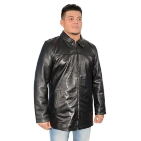 Milwaukee Leather-SFM1820-Men’s Black Lambskin Classic JD 32 inch zipper front jacket
