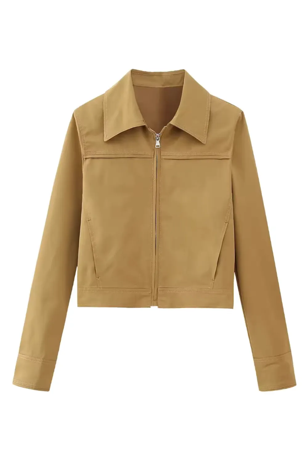 'Quincy' Collared Waxed Cotton Cropped Jacket
