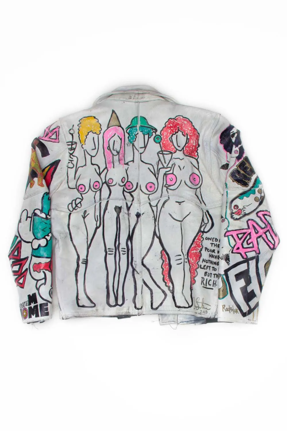 RAD Vintage Leather Motorcycle Jacket (white)