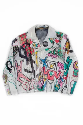 RAD Vintage Leather Motorcycle Jacket (white)