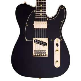 Reverend Pete Anderson Eastsider Custom Midnight Edition Electric Guitar, Black w/Gold Hardware