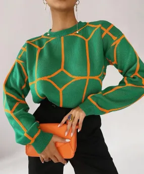 Russian   round Neck Line Pattern Woolen Top