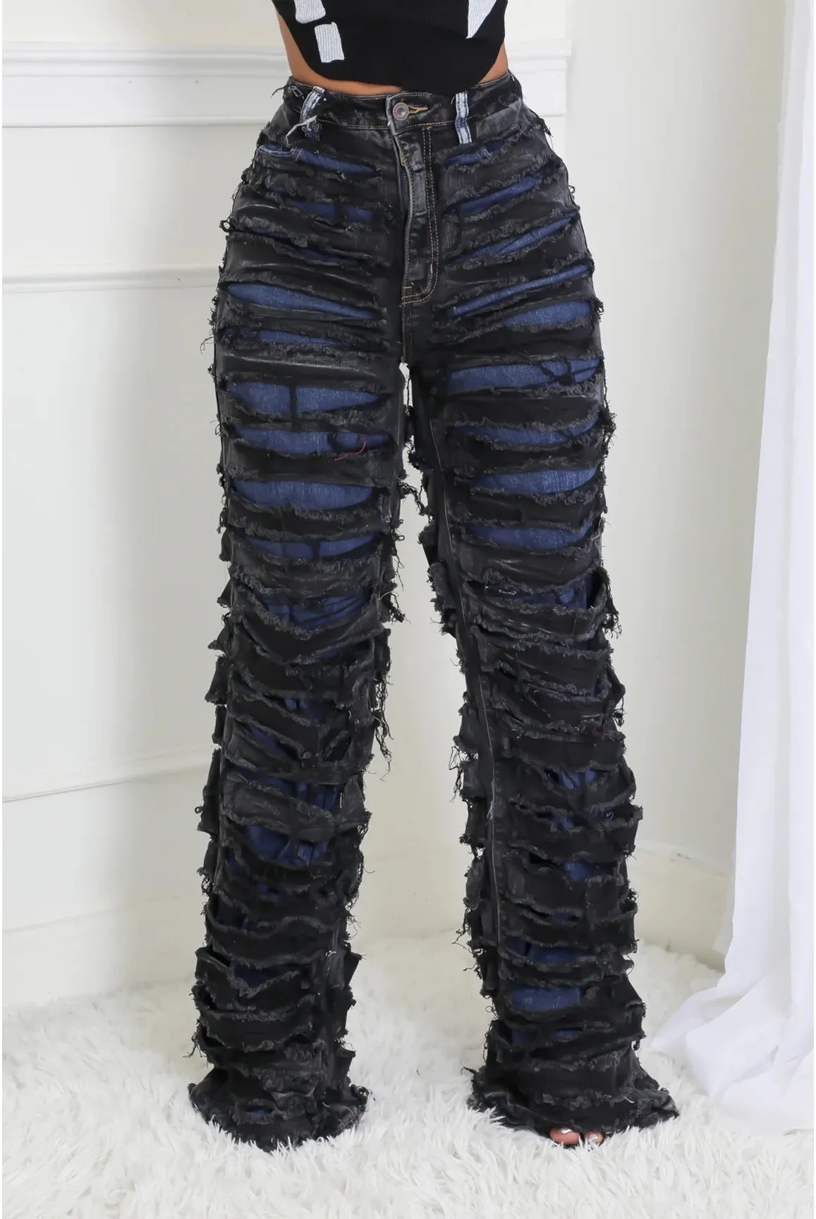 Tamika.....Total Distressed Jeans